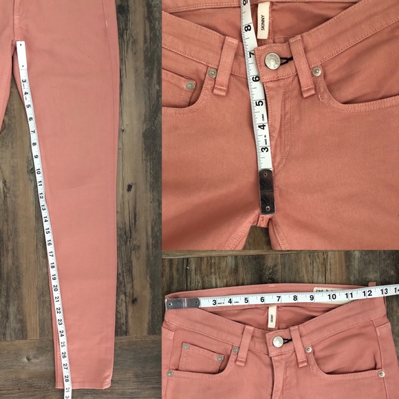 Rag & bone dusty rose pink skinny jeans sz 24 $300 - Picture 3 of 3